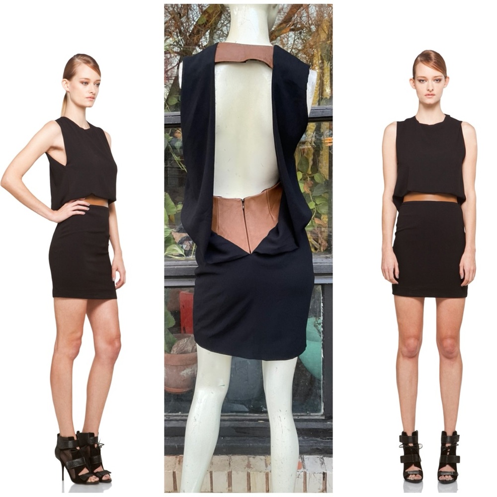 Neil Barrett Leather Open Back Draped Dress Size 42